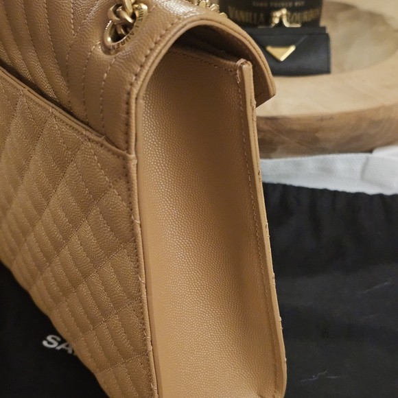 Saint Laurent Tan Quilted Leather Bag - Picture 8 of 16